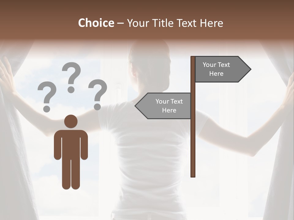 Open Person Curtain PowerPoint Template