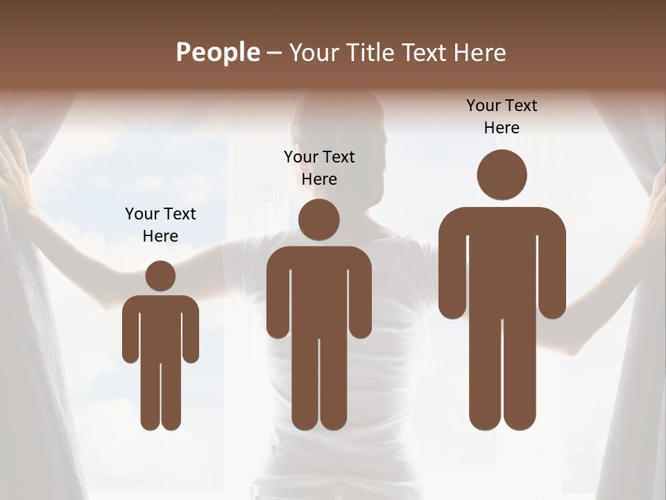 Open Person Curtain PowerPoint Template