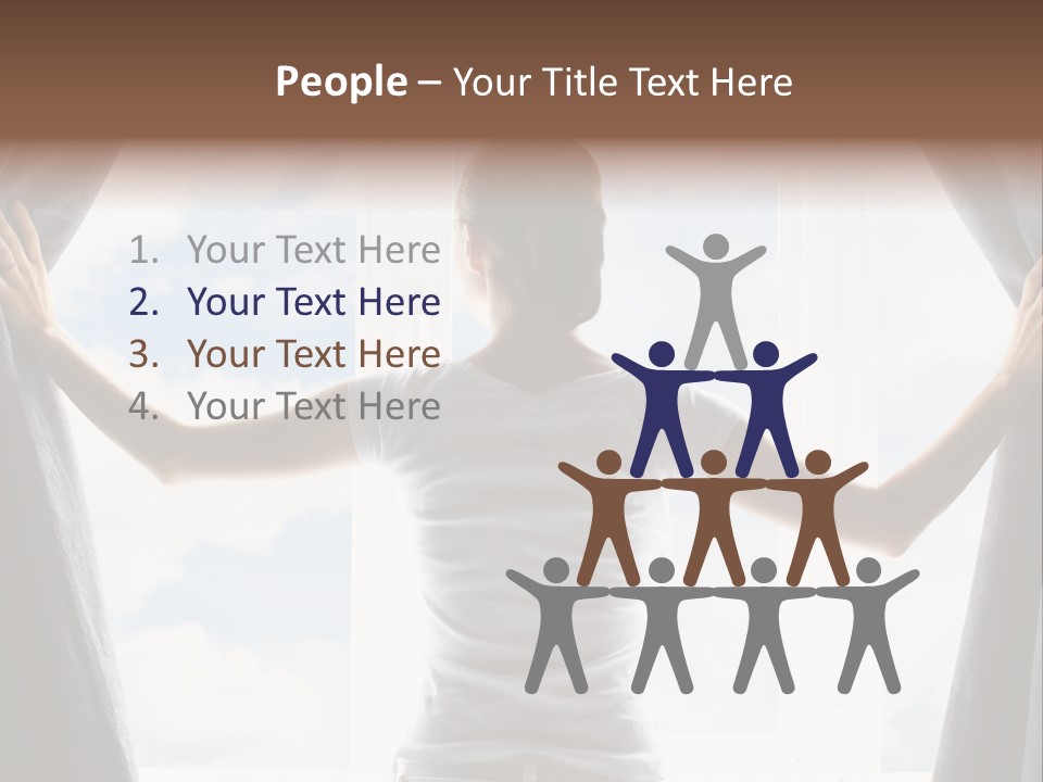 Open Person Curtain PowerPoint Template