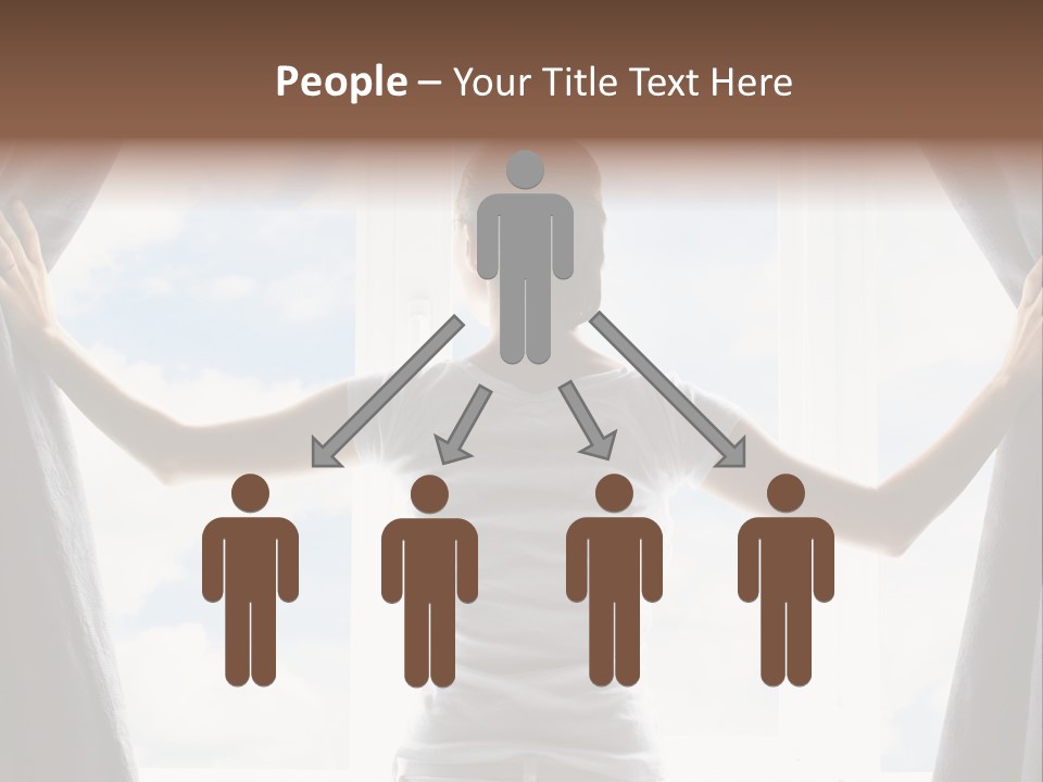 Open Person Curtain PowerPoint Template