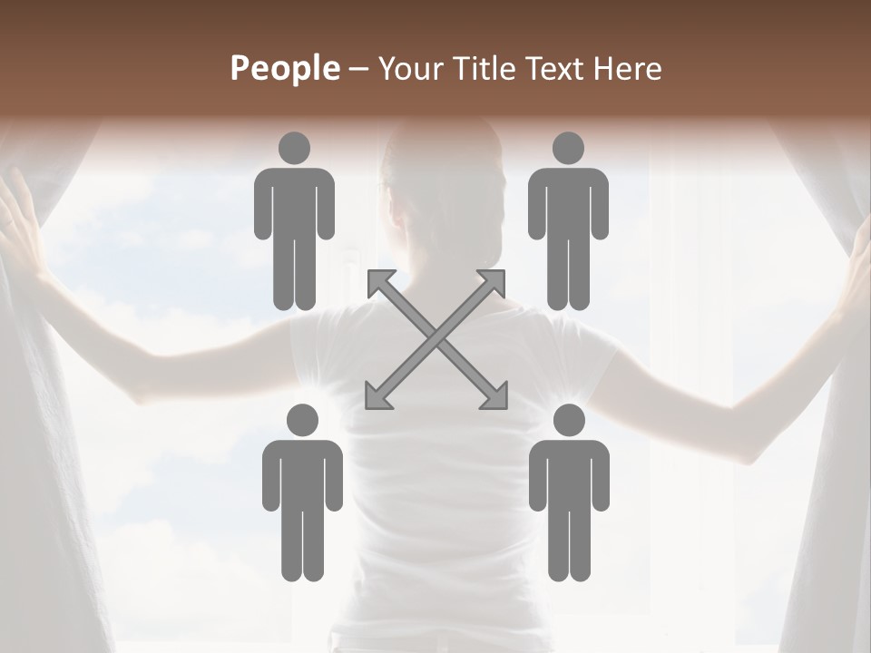 Open Person Curtain PowerPoint Template