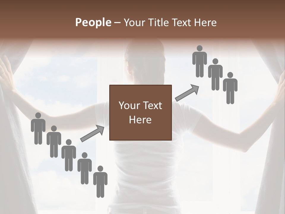 Open Person Curtain PowerPoint Template