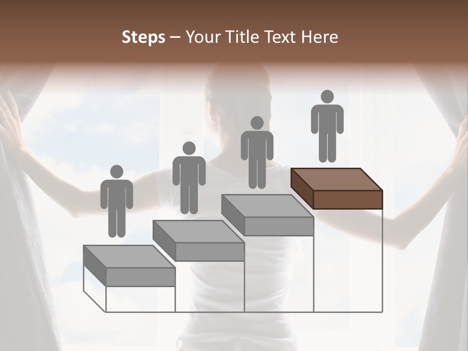 Open Person Curtain PowerPoint Template