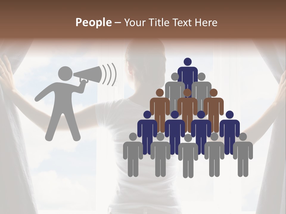 Open Person Curtain PowerPoint Template