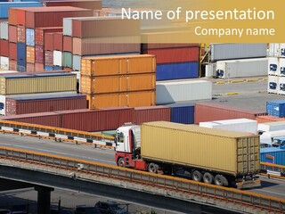 Industrial Freight Parking PowerPoint Template