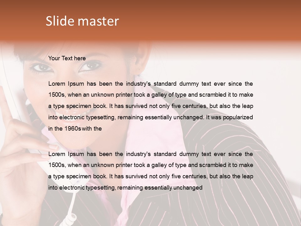 Desk Suit Computer PowerPoint Template