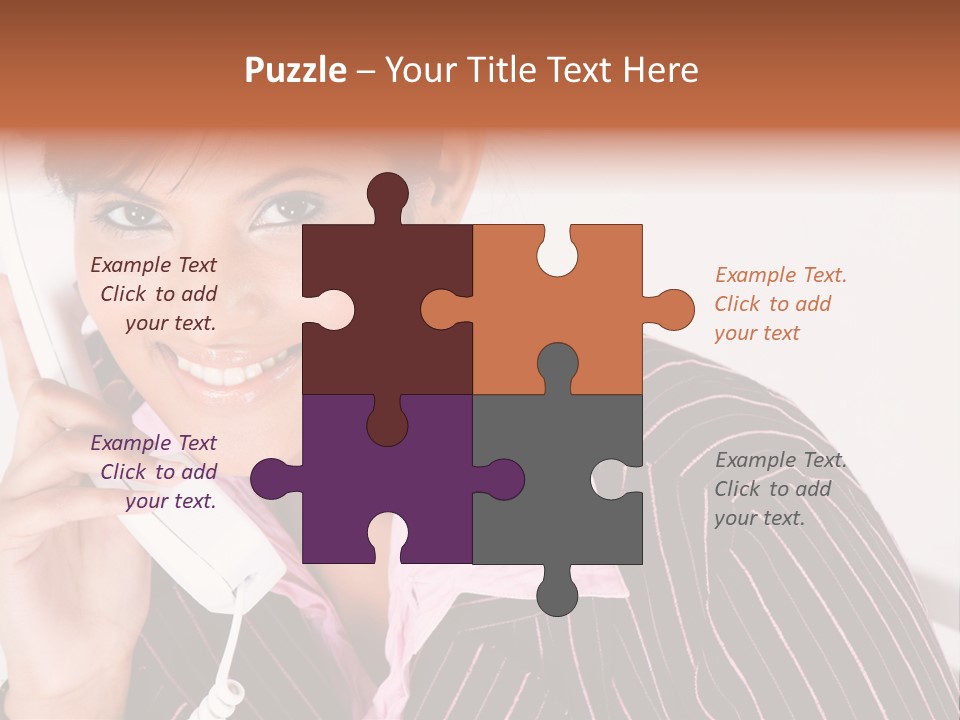 Desk Suit Computer PowerPoint Template