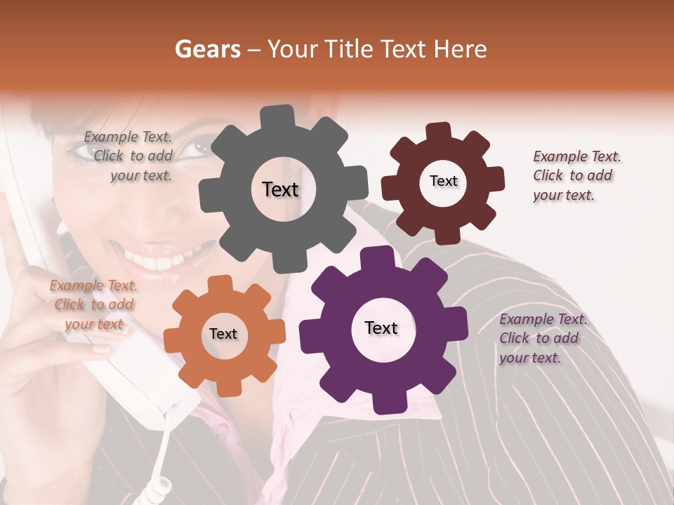 Desk Suit Computer PowerPoint Template