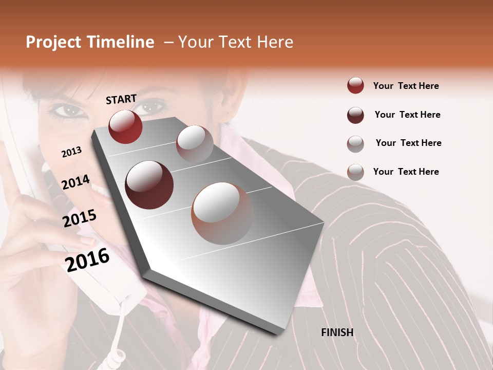 Desk Suit Computer PowerPoint Template