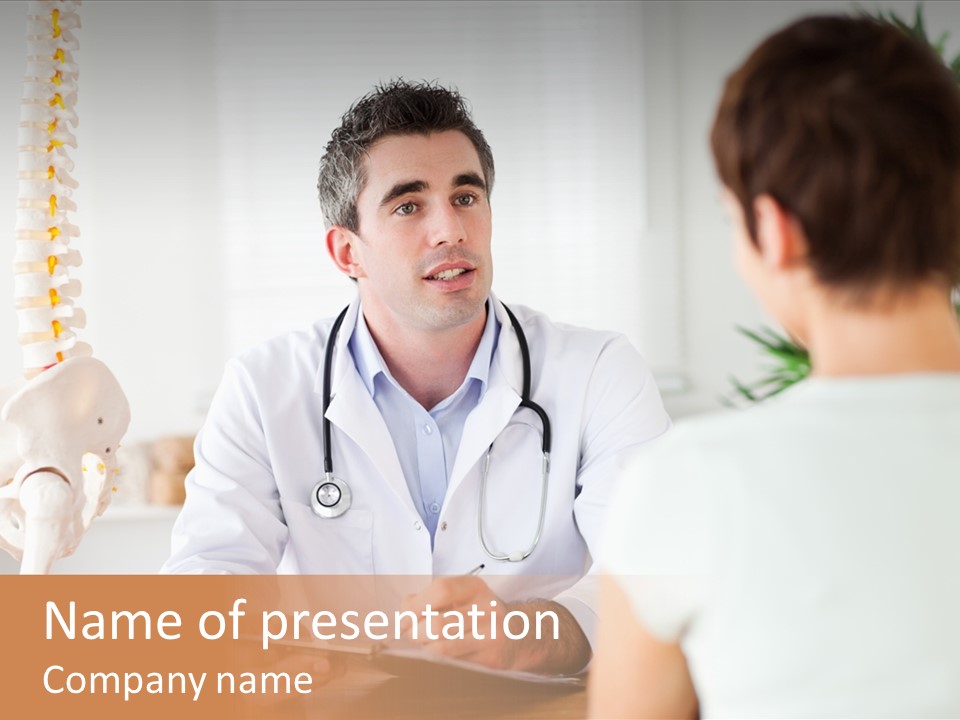 Stethoscope Young Men Lab PowerPoint Template