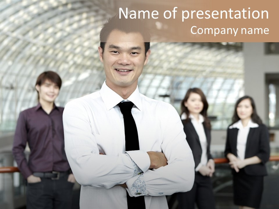 Executive Man Coworkers PowerPoint Template