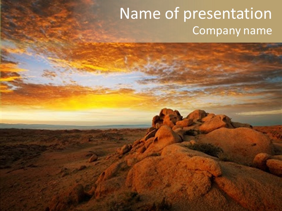 Drought Dawn Rock PowerPoint Template