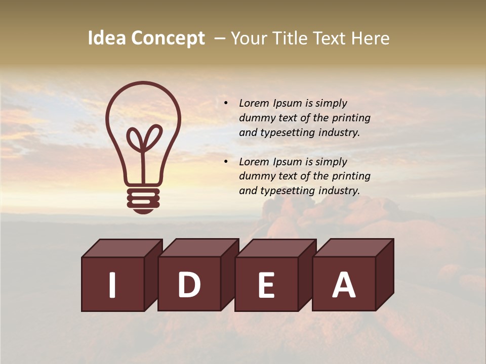 Drought Dawn Rock PowerPoint Template