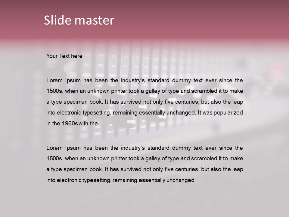 Equalizer Acoustic Button PowerPoint Template