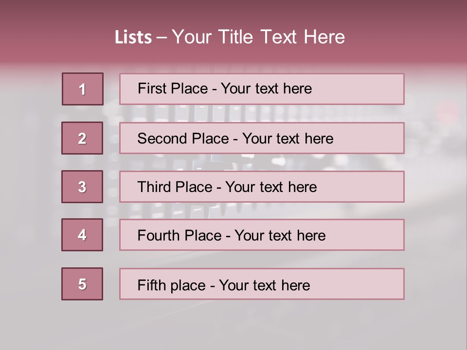 Equalizer Acoustic Button PowerPoint Template
