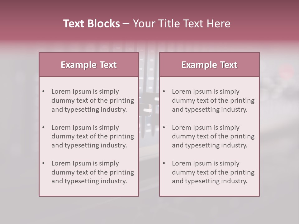Equalizer Acoustic Button PowerPoint Template