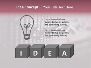 Equalizer Acoustic Button PowerPoint Template