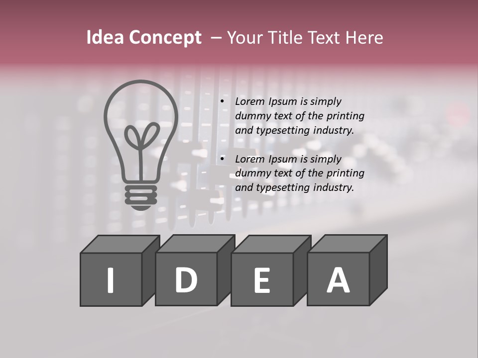 Equalizer Acoustic Button PowerPoint Template