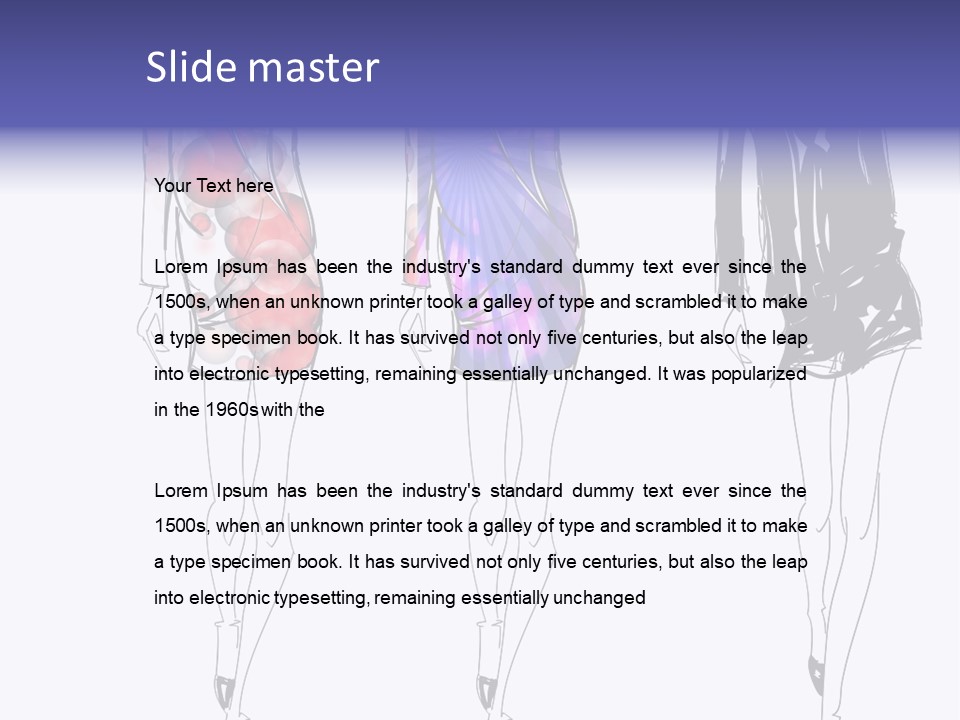 Dress Women Girls PowerPoint Template