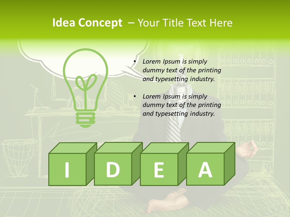 Concept Contemplation Bulb PowerPoint Template