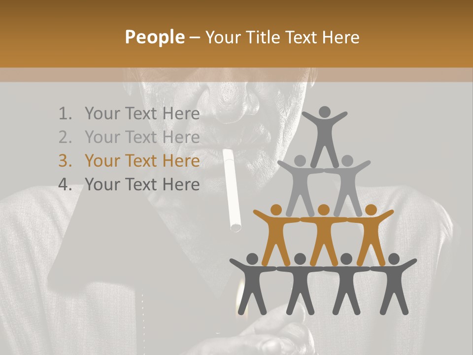 Male Face Habit PowerPoint Template