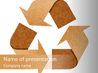 A Brown Recycle Sign With A White Background PowerPoint Template