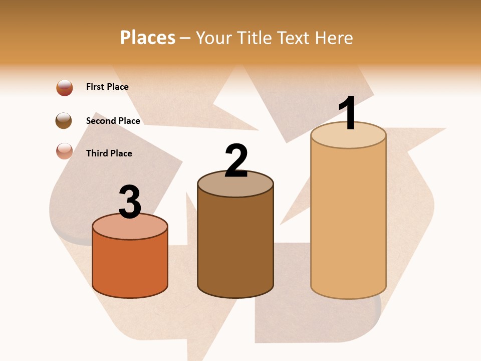 A Brown Recycle Sign With A White Background PowerPoint Template