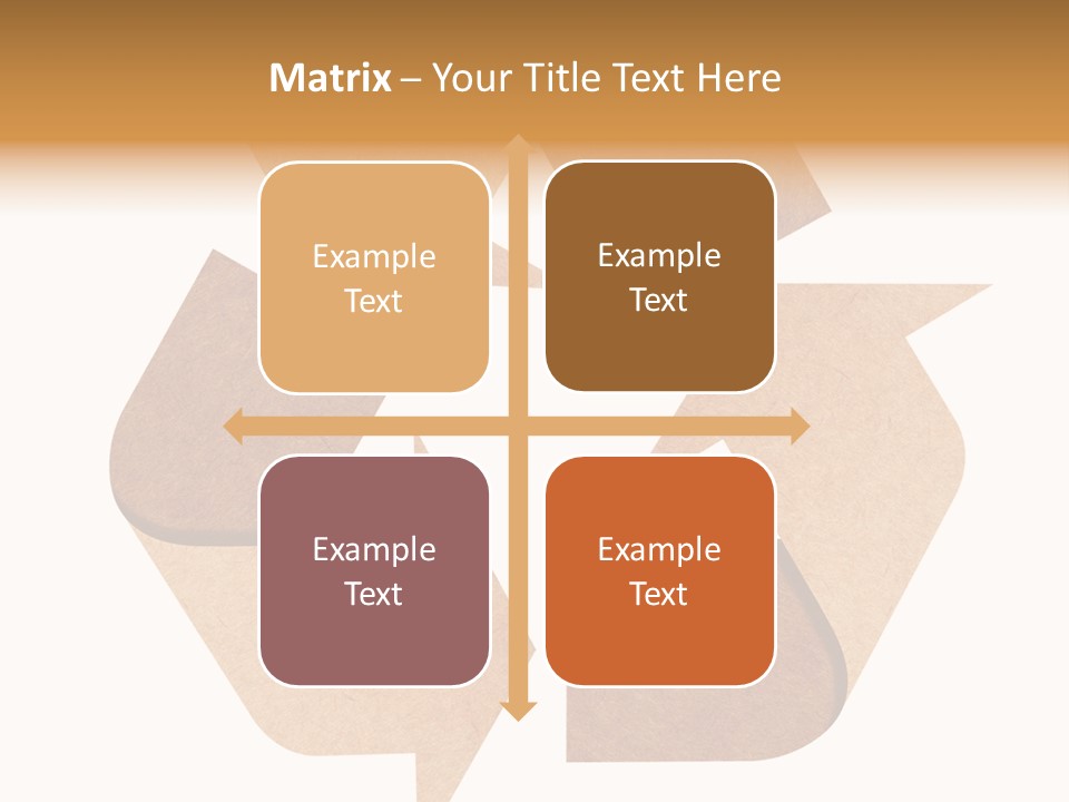 A Brown Recycle Sign With A White Background PowerPoint Template
