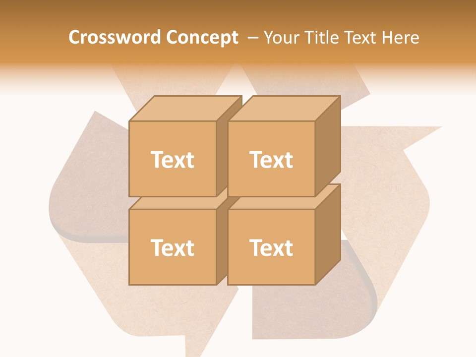 A Brown Recycle Sign With A White Background PowerPoint Template