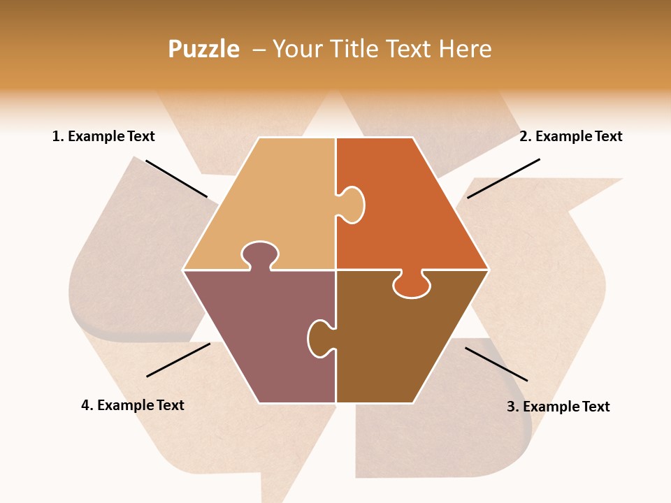 A Brown Recycle Sign With A White Background PowerPoint Template