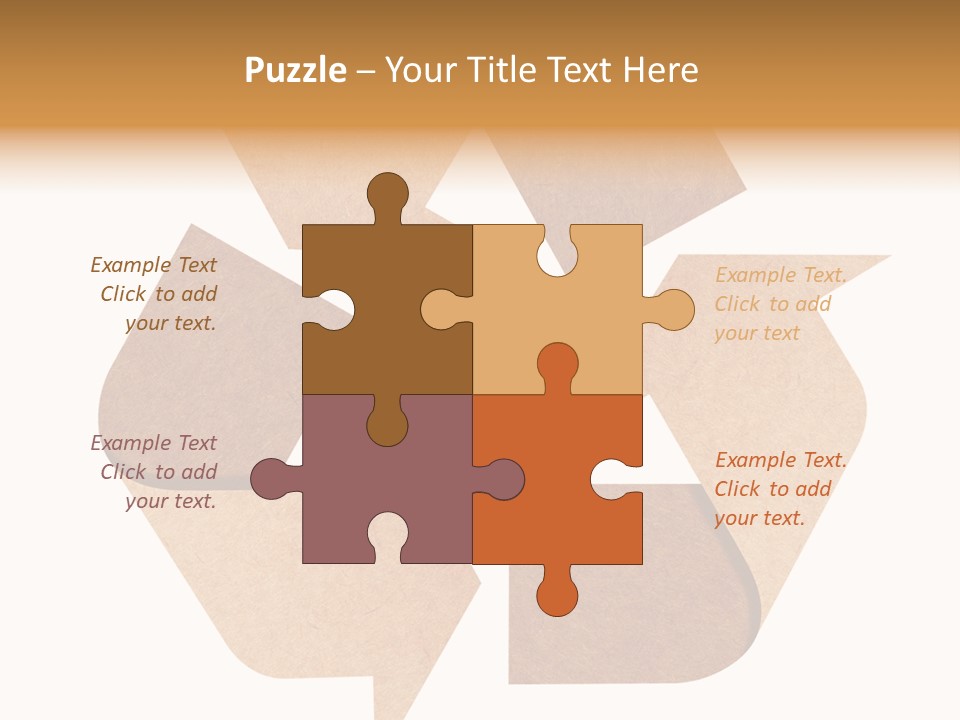 A Brown Recycle Sign With A White Background PowerPoint Template