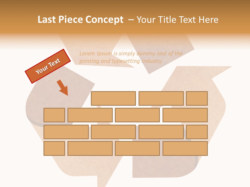 A Brown Recycle Sign With A White Background PowerPoint Template