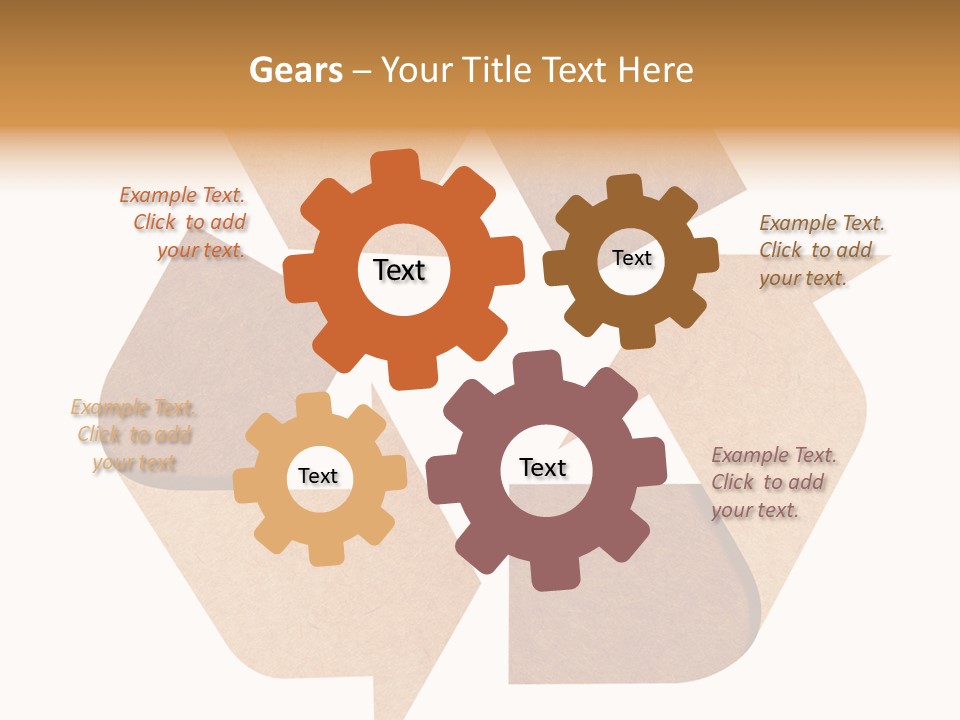 A Brown Recycle Sign With A White Background PowerPoint Template