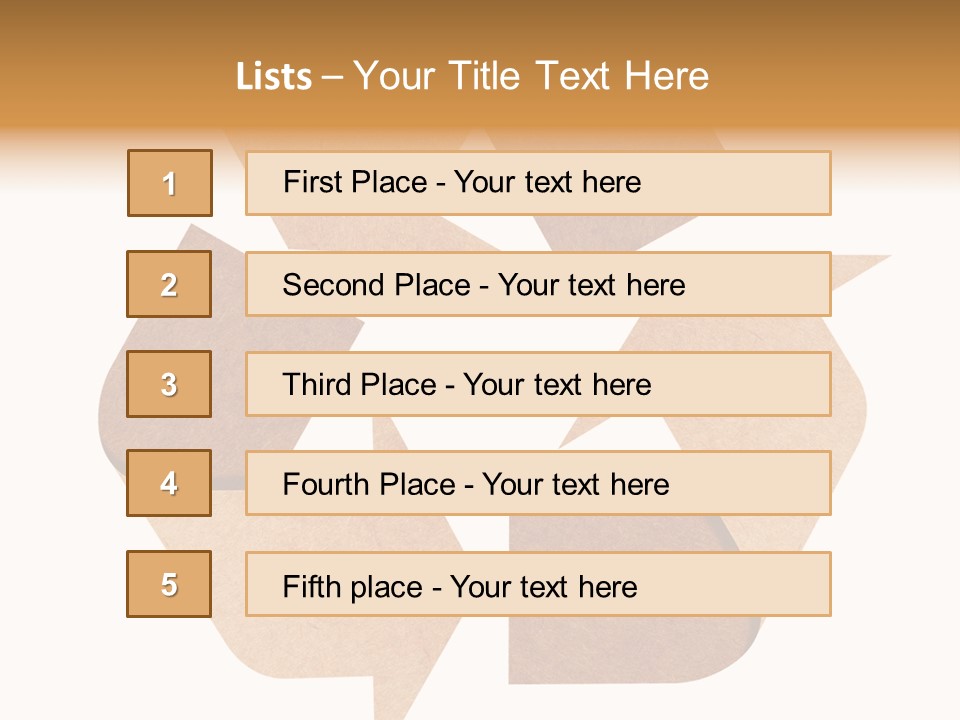 A Brown Recycle Sign With A White Background PowerPoint Template