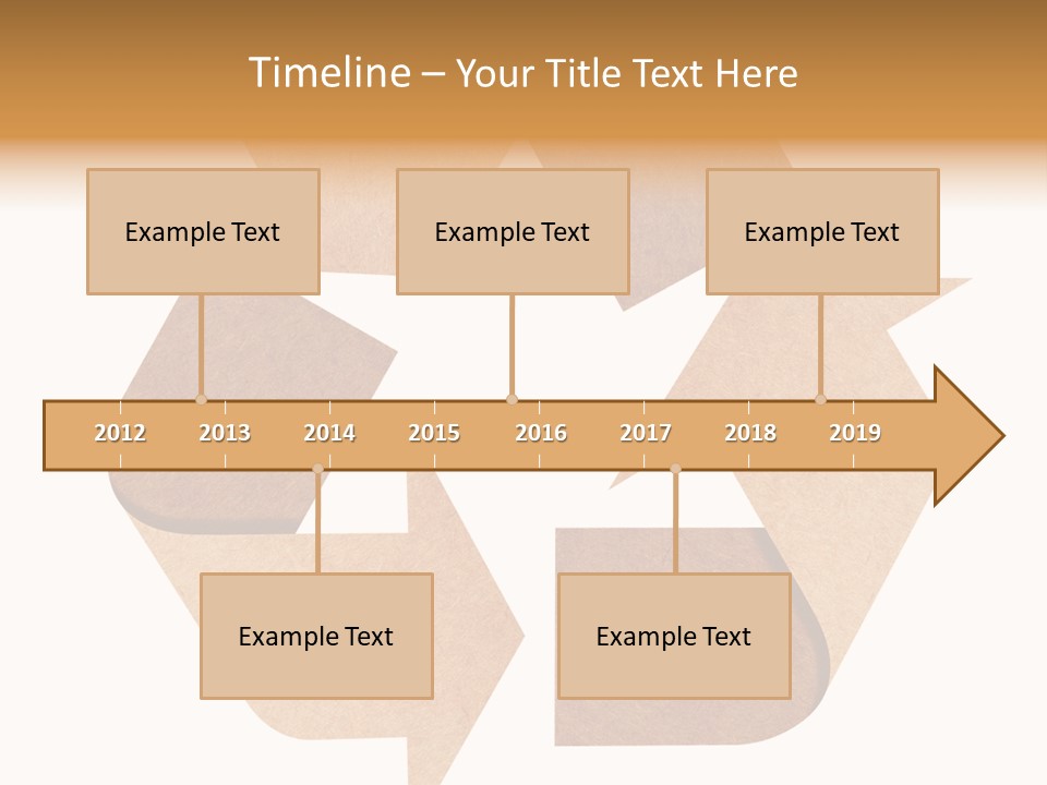 A Brown Recycle Sign With A White Background PowerPoint Template