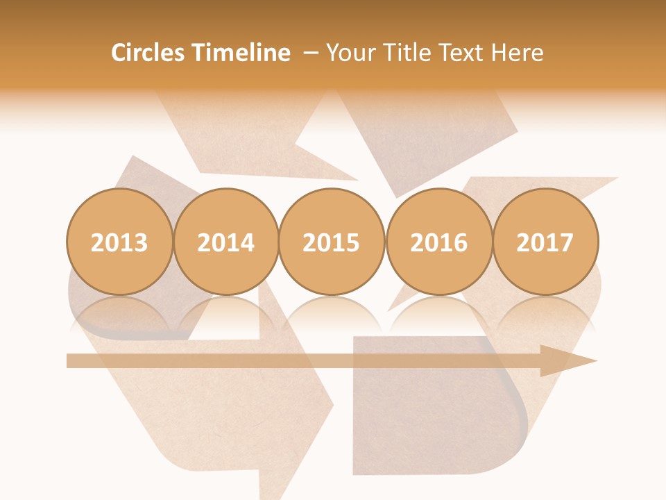 A Brown Recycle Sign With A White Background PowerPoint Template