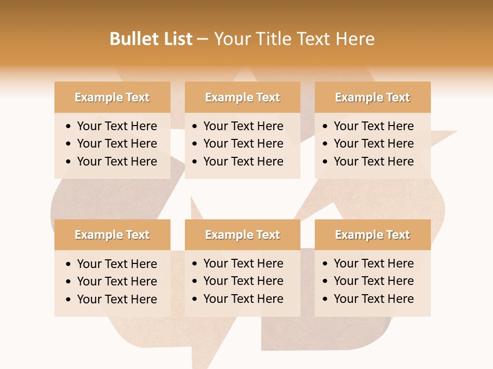 A Brown Recycle Sign With A White Background PowerPoint Template