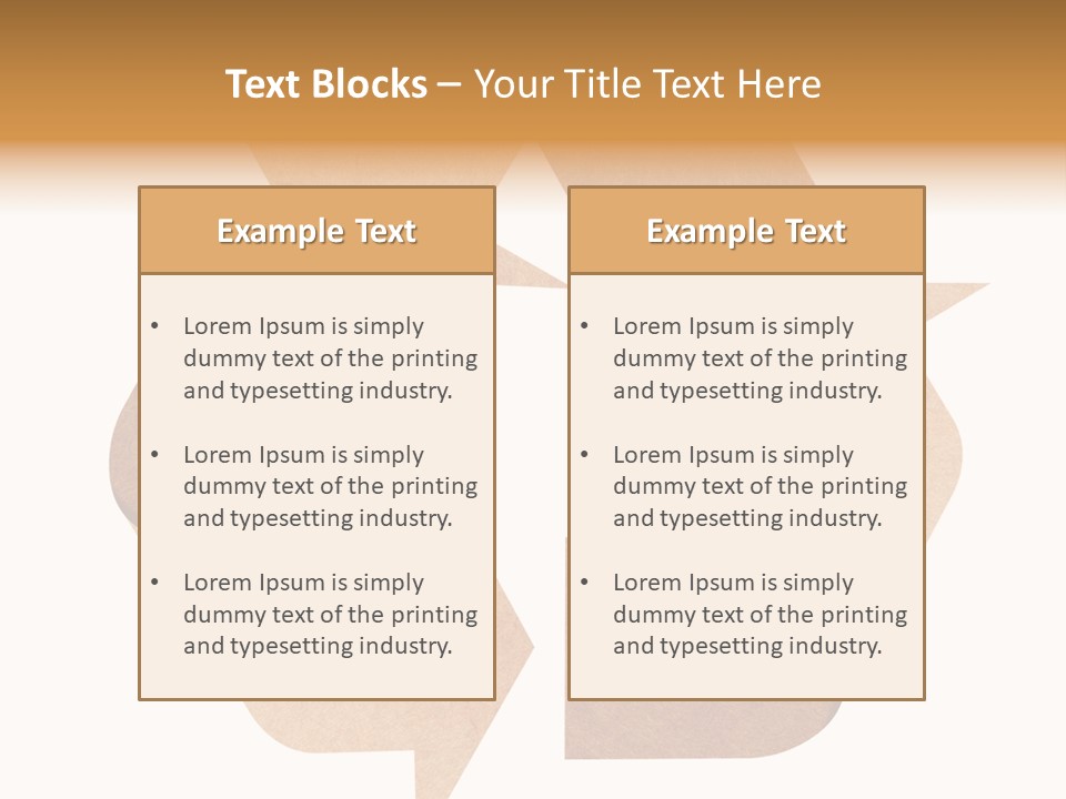 A Brown Recycle Sign With A White Background PowerPoint Template