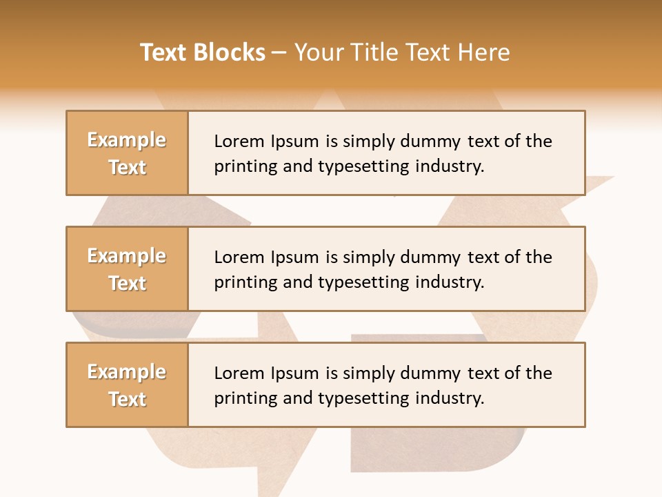 A Brown Recycle Sign With A White Background PowerPoint Template