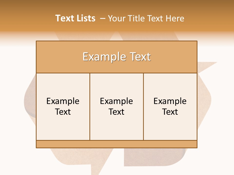 A Brown Recycle Sign With A White Background PowerPoint Template