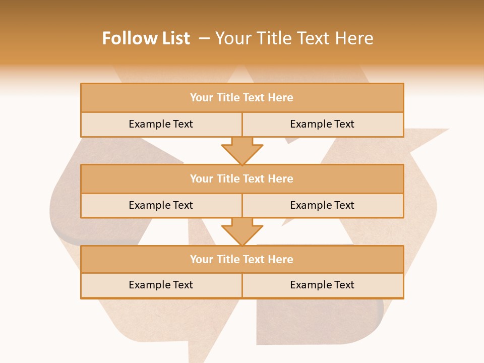 A Brown Recycle Sign With A White Background PowerPoint Template