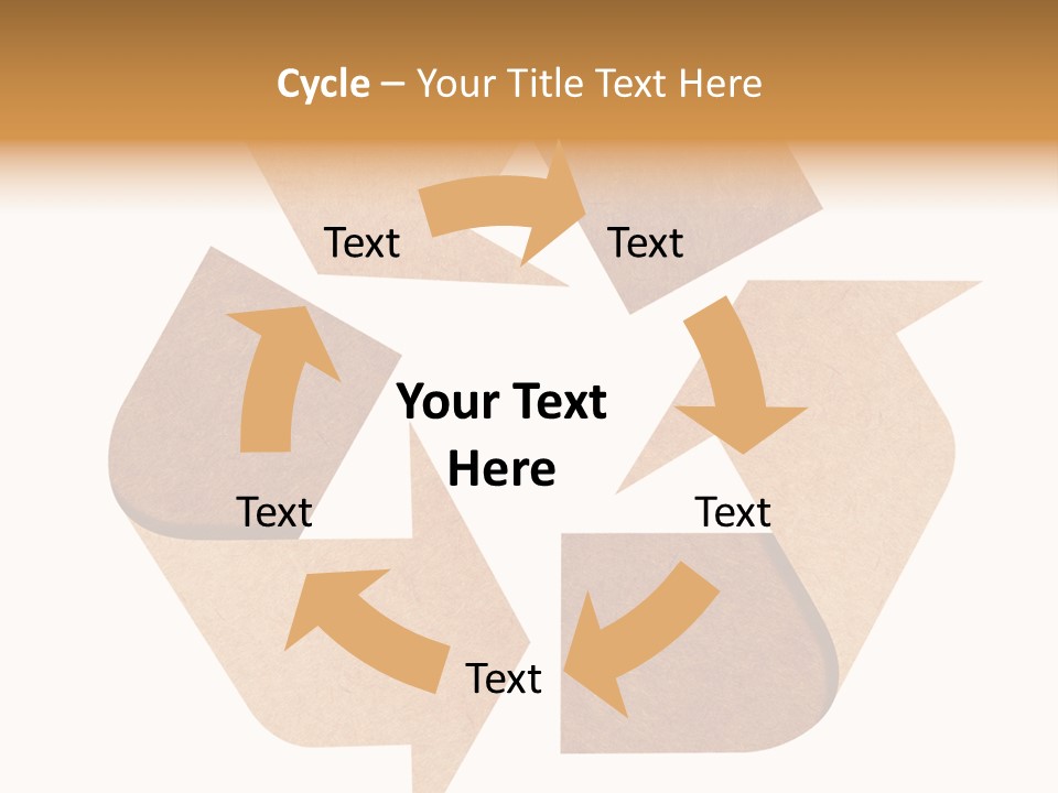 A Brown Recycle Sign With A White Background PowerPoint Template