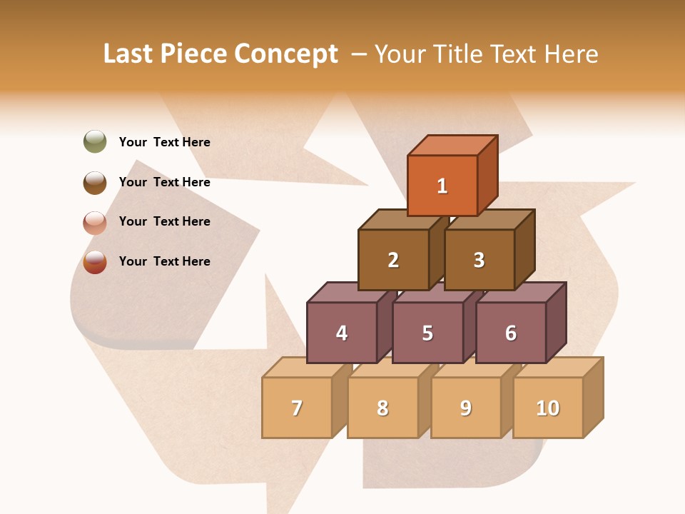 A Brown Recycle Sign With A White Background PowerPoint Template