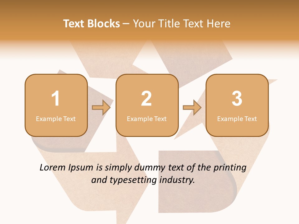 A Brown Recycle Sign With A White Background PowerPoint Template