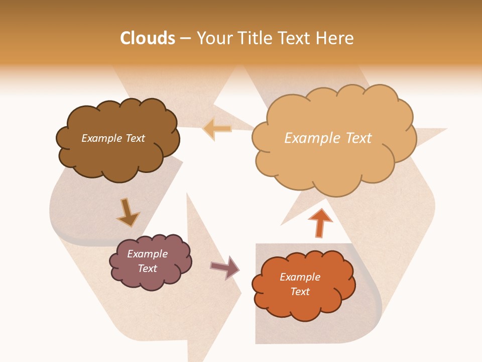 A Brown Recycle Sign With A White Background PowerPoint Template