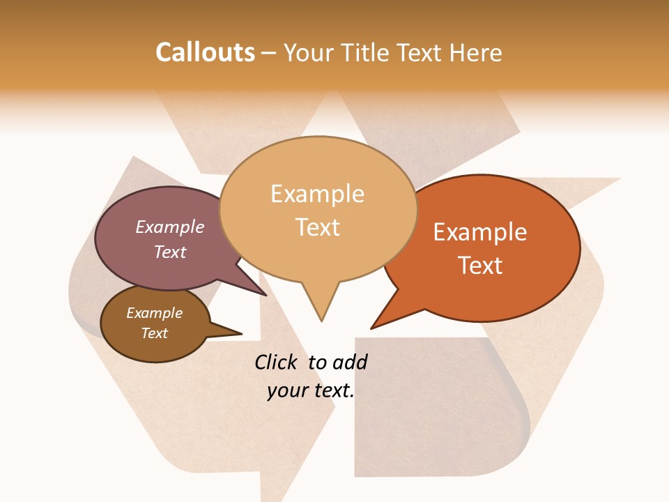 A Brown Recycle Sign With A White Background PowerPoint Template