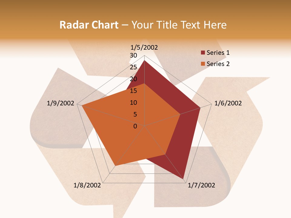 A Brown Recycle Sign With A White Background PowerPoint Template