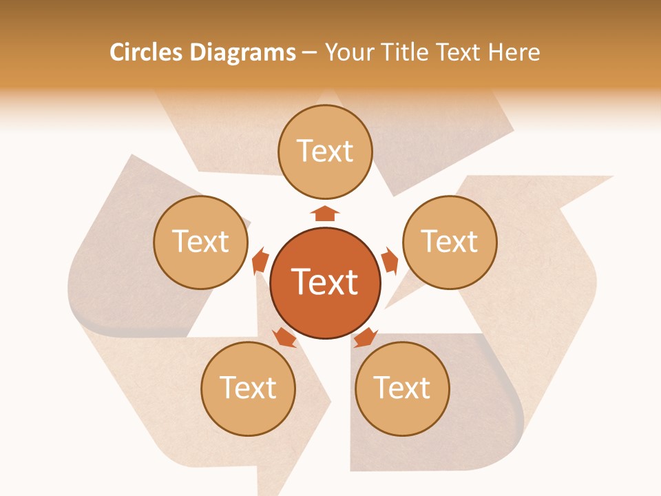 A Brown Recycle Sign With A White Background PowerPoint Template