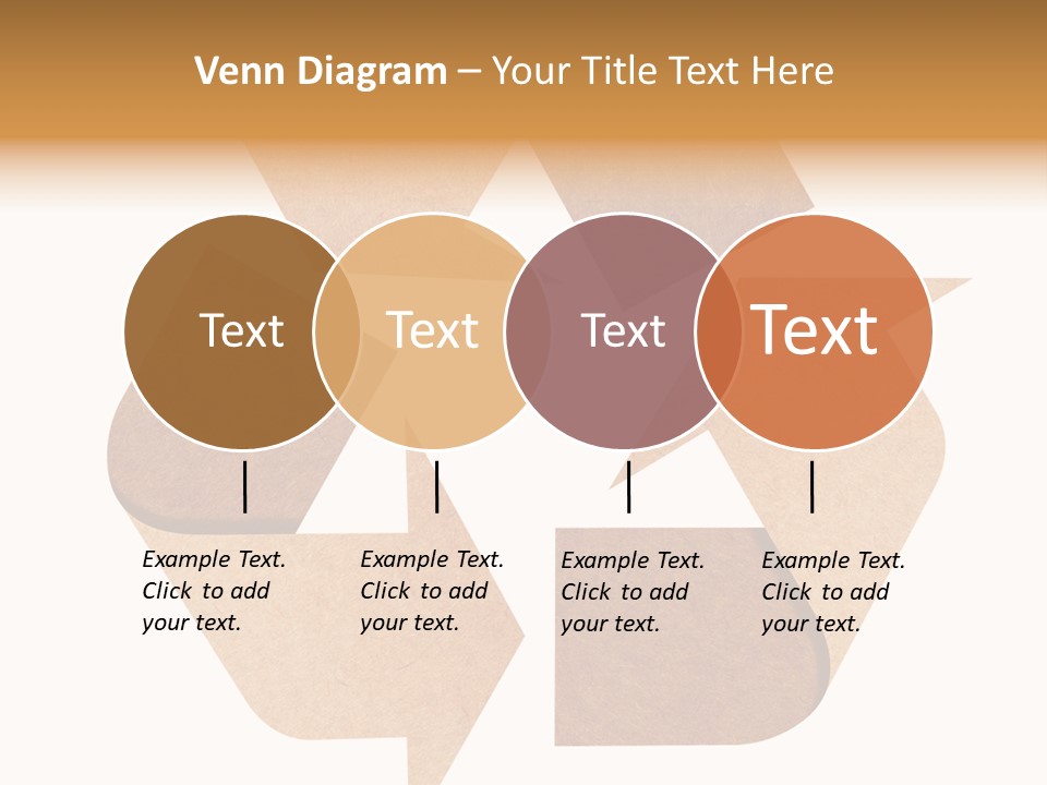 A Brown Recycle Sign With A White Background PowerPoint Template
