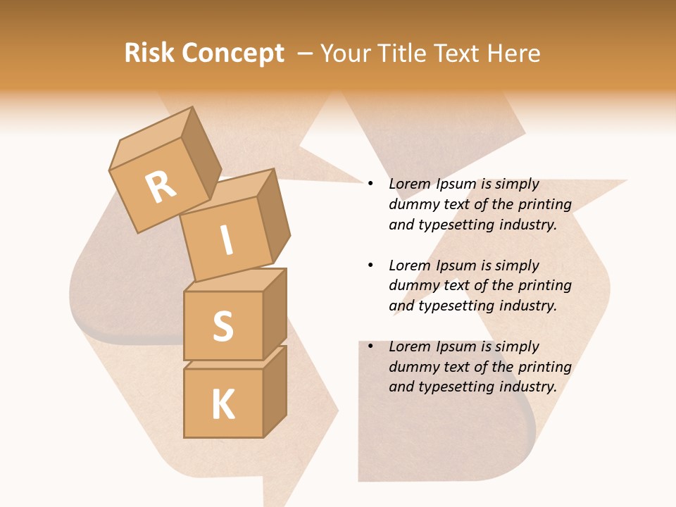 A Brown Recycle Sign With A White Background PowerPoint Template